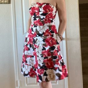 WHBM strapless floral dress